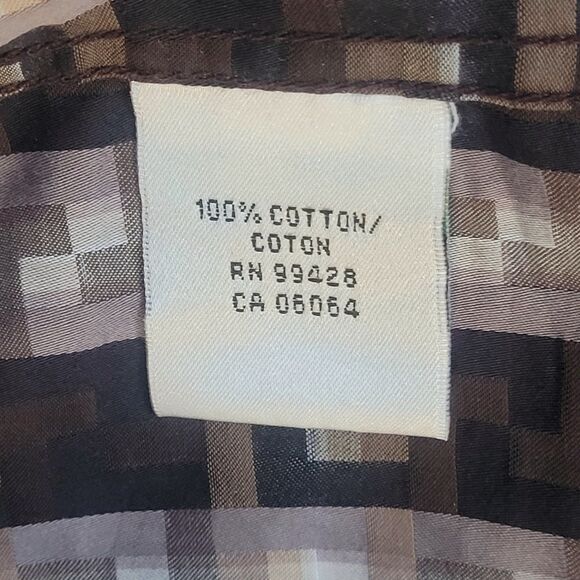 Bugatchi Uomo Classic Fit Shirt Long Sleeve Neutral Geometric Digital Print 2XL - Picture 9 of 12